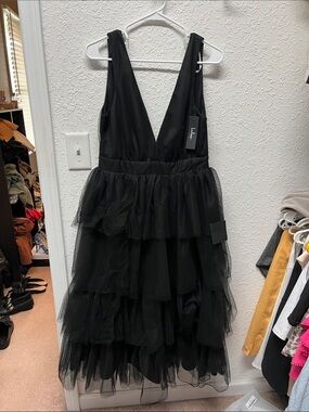 Lulu's Black Tiered Tulle Party Dress